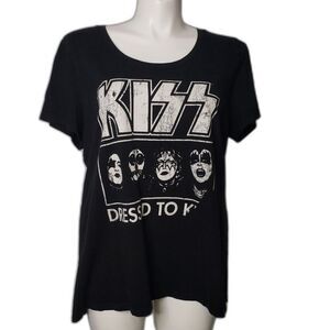 KISS Dress to Kill Black Trapeze Top Tunic T Shirt Womens Plus Size 3X